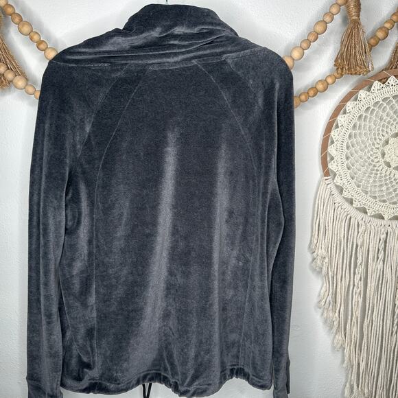Athleta Gray Velour Velvet Turtleneck Pullover - Picture 4 of 5